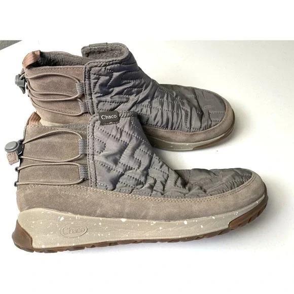 Chaco Women's Boots 8 Borealis Ridge Waterproof Boot Gray Morel Quilted Suede - Picture 1 of 10